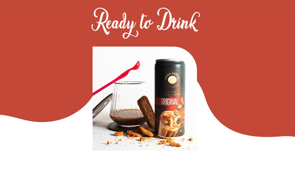 Kings Coffee Premium Cold Coffee Can | Original Coffee Cold Brew Can | 280 ml | RTD | Made up of 100% Arabica Coffee Beans