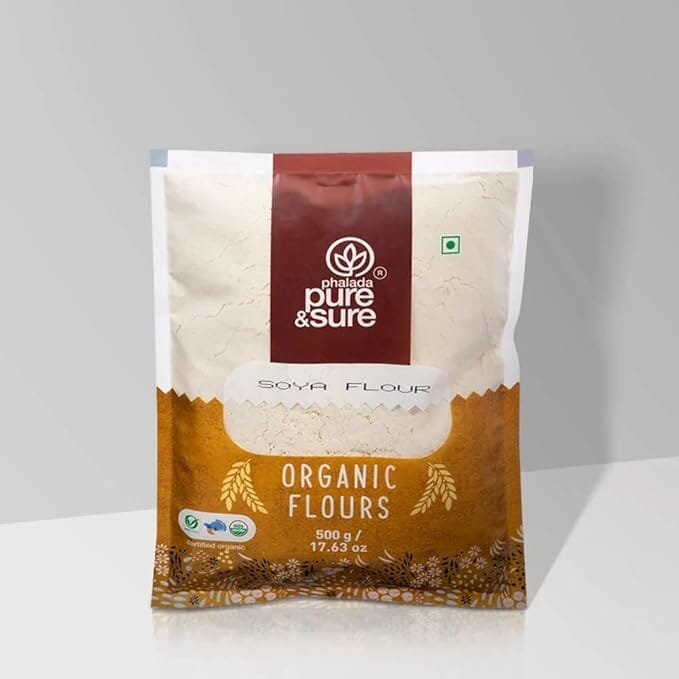 Phalada Pure & Sure Organic Soya Flour | Soya Atta | Pure and Sure Soyabean Flour 500 grams. Pure & Sure