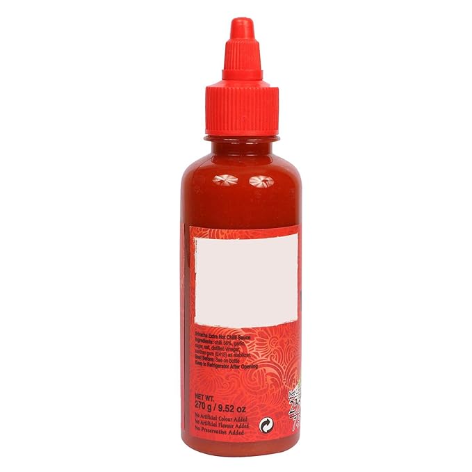 Real THAI Original Thai Cuisine Sriracha Extra Hot Chilli Sauce Pet Bottle, 12 x 235 ml