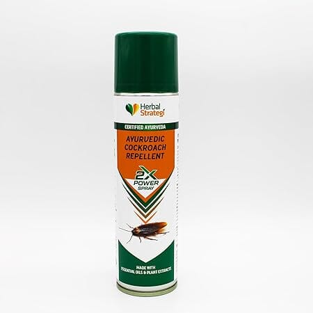 Herbal Strategi Ayurvedic Cockroach Repellent 200 ML | 2X power Aerosol Spray | Certified Ayurveda (AYUSH)| Non-Toxic & Eco friendly Repellent Herbal Strategi