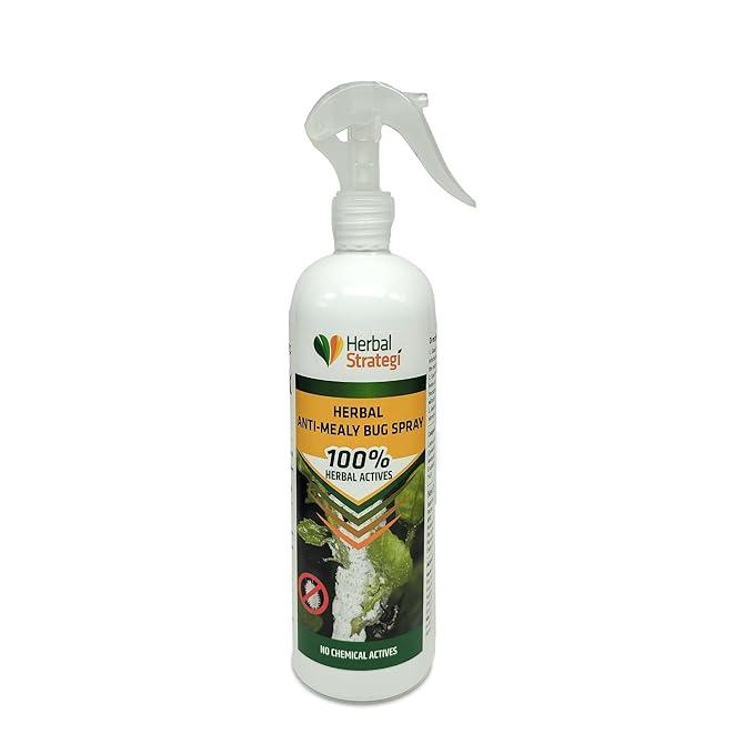 Herbal Strategi Anti-Mealy Bug Repellent Spray - Natural, Vegan & Eco-Friendly | 100% Herbal and Chemical free | Baby and Pet safe | Ayush certified (500 ML)