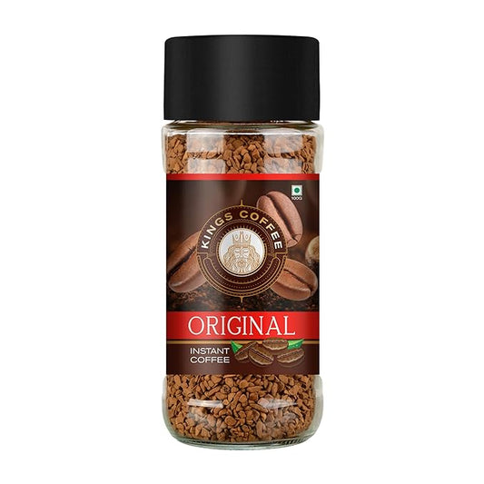 Kings Coffee Instant Coffee | Medium Roast |Original| Pure Columbian Arabica Beans |Freeze-Dried | No Chicory | 100 gm