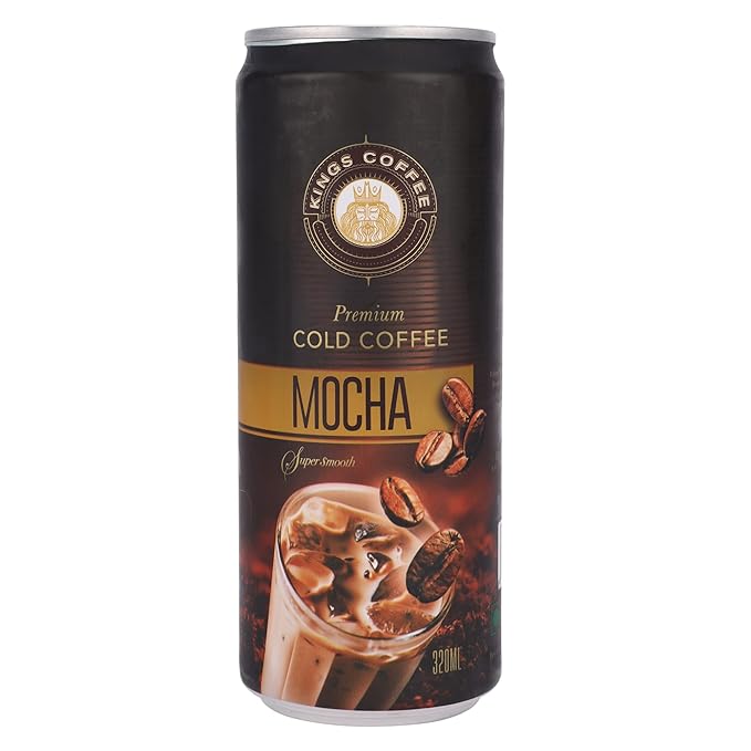 Kings Coffee Premium Cold Coffee || Mocha Coffee Cold Brew Can || 280 ml X 1 Instant Coffee Premix || Ready to Drink Premix Coffee || Made of 100% Arabica Coffee Seeds