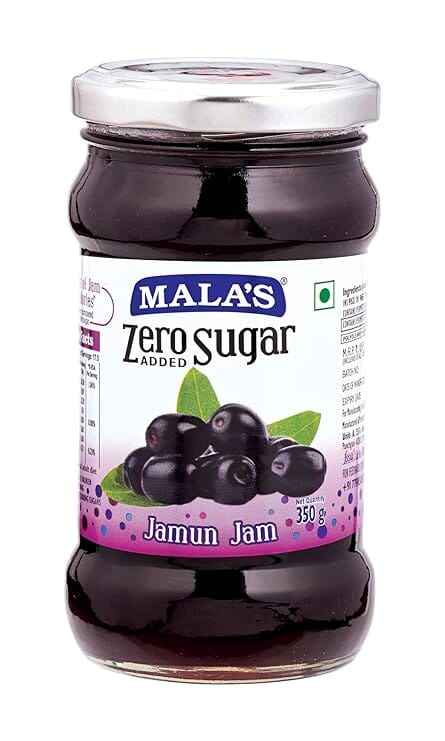 Malas Jamun Zero Added Sugar Jam 350 gm Glass Bot ZEROSUGJAM Mala's