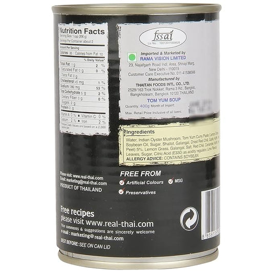 Real THAI Original Thai Cuisine Tom Yum Soup, 14.11 oz / 400 g