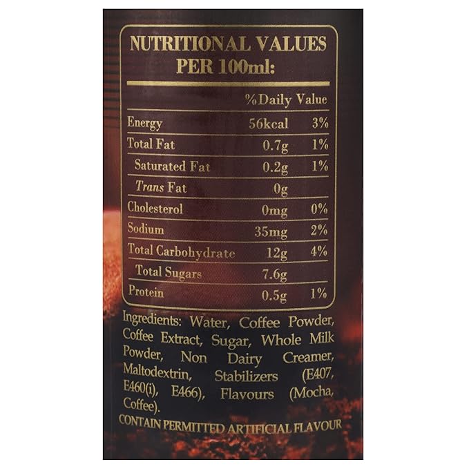 Kings Coffee Premium Cold Coffee || Mocha Coffee Cold Brew Can || 280 ml X 1 Instant Coffee Premix || Ready to Drink Premix Coffee || Made of 100% Arabica Coffee Seeds