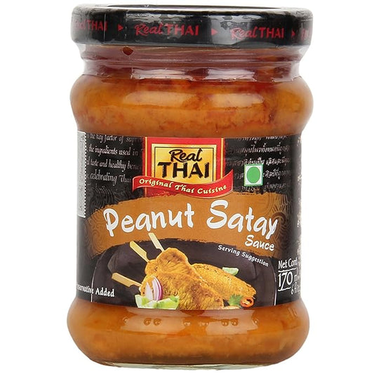 Real THAI Original Thai Cuisine Peanut Satay Sauce, 5.75 oz / 170 ml