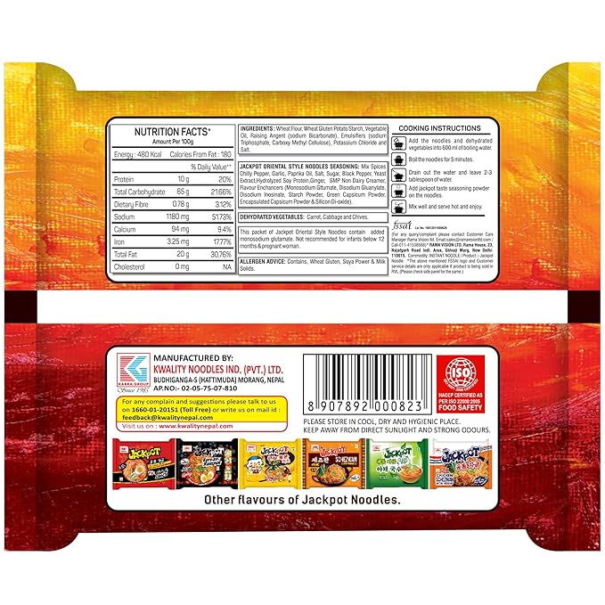 Kab's Jackpot Oriental Style Instant Noodles 100gms