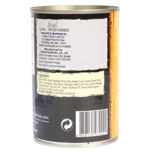 Real Thai Green Curry Can 400 gm Tin Can