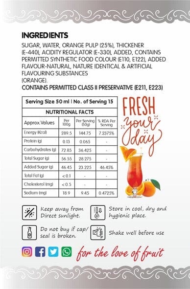Frujoy blood orange 750ml | For Drinks Juices | Fruit Mocktail | Cocktail | Sharbat | Baking Essentials | Beverages Crush Frujoy