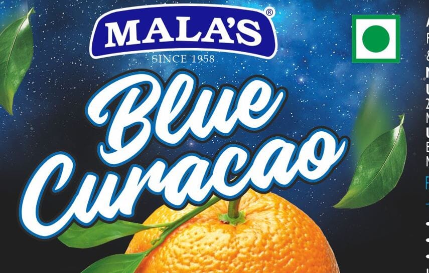 Mala's Blue Curacao Cordial Syrup 750 ml | For Mocktail & Cocktail | Blue Lagoon | Cool Blue MOCKTAIL Mala's