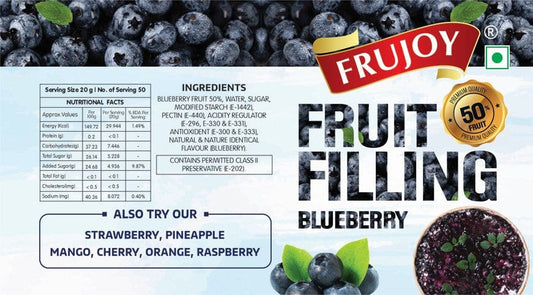 Frujoy Blueberry Filling 1kg | For Cake | Dessert | Custard | Pastry | Muffins | Baking Essentials Crush Frujoy