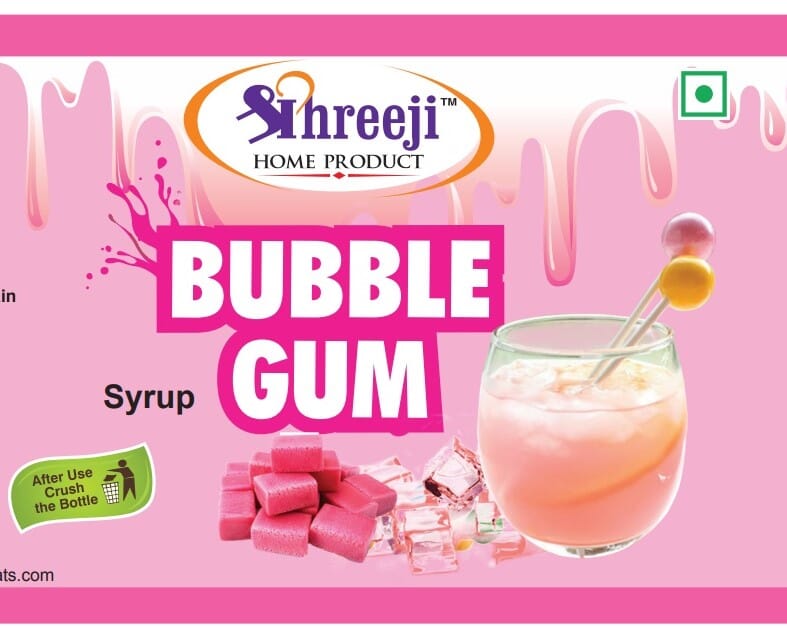 Shreeji Bubble gum Syrup Mix With Milk For Making Milkshake 750 ml Syrup Shreeji