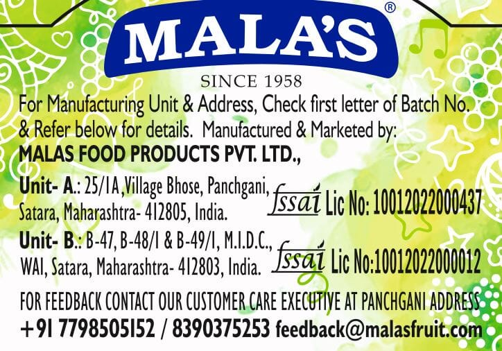 Mala's Butter Scotch Crush 750ML Crush Mala's