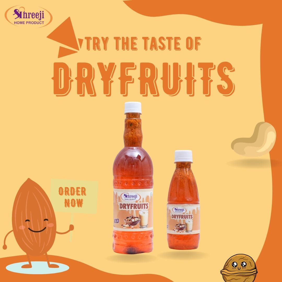 Shreeji Dry Fruits Syrup Mix with Milk for Making Juice 750 ml Syrup Shreeji