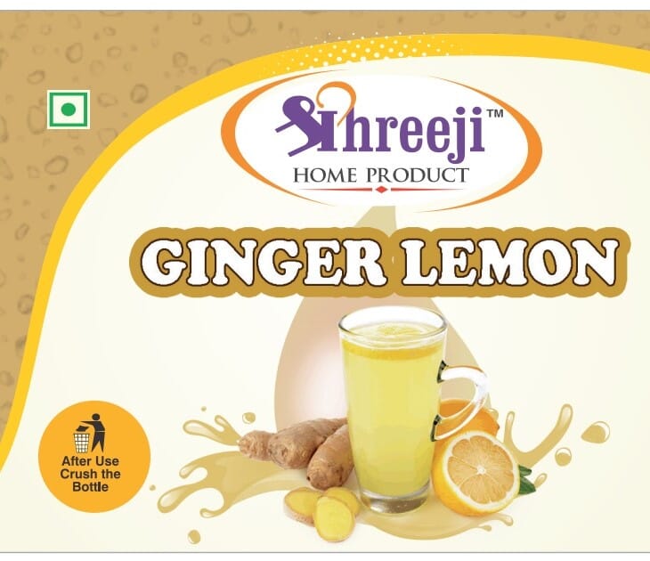 Shreeji Ginger Lemon Syrup Mix with Water / Soda for Making Juice 750 ml Syrup Shreeji
