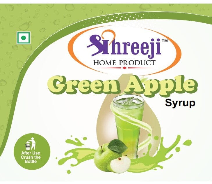 Shreeji Green Apple Syrup Mix With Water / Soda For Making Juice 750 ml Syrup Shreeji