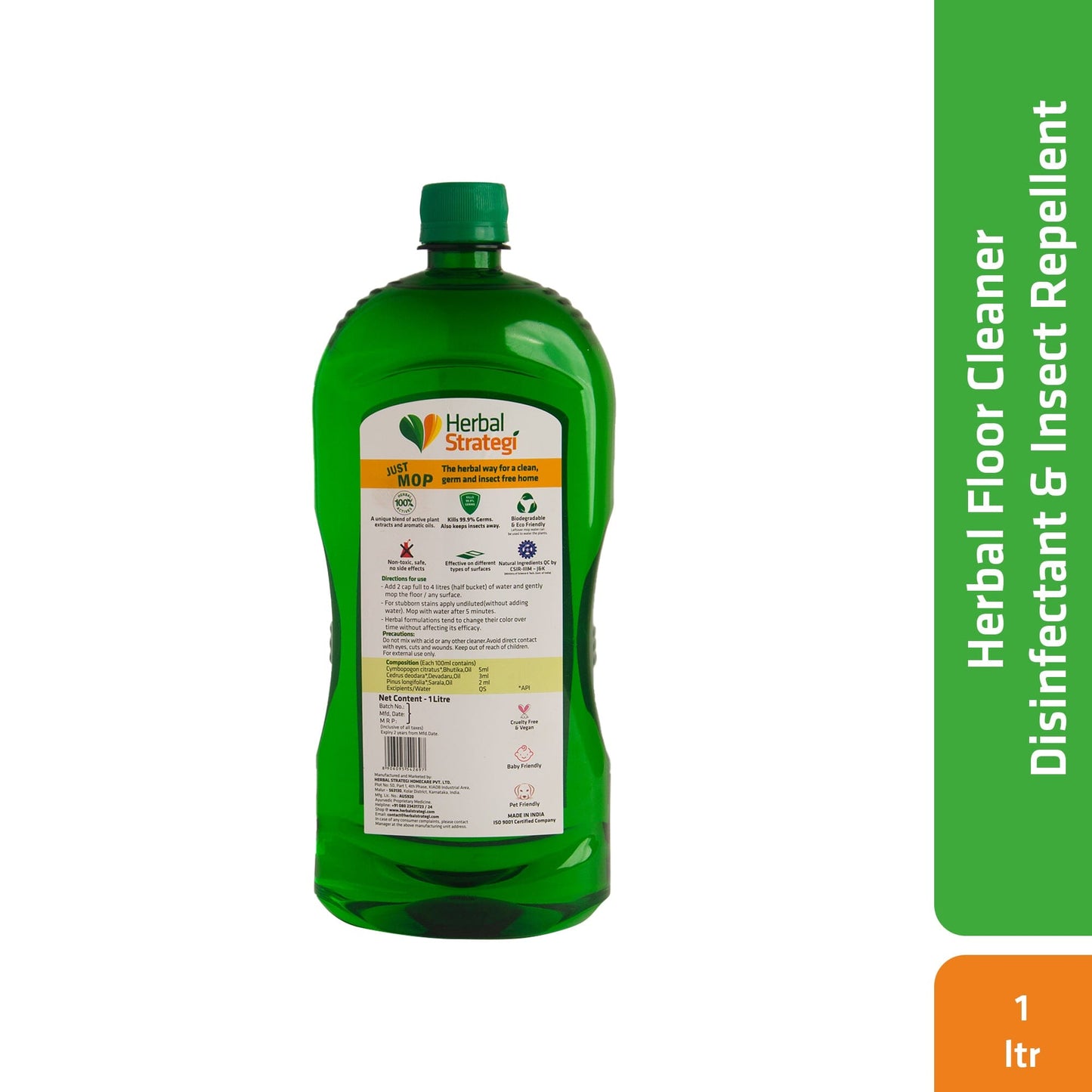 Herbal Strategi Floor Cleaner Disinfectant and Insect Repellent 1L Cleaner Herbal Strategi