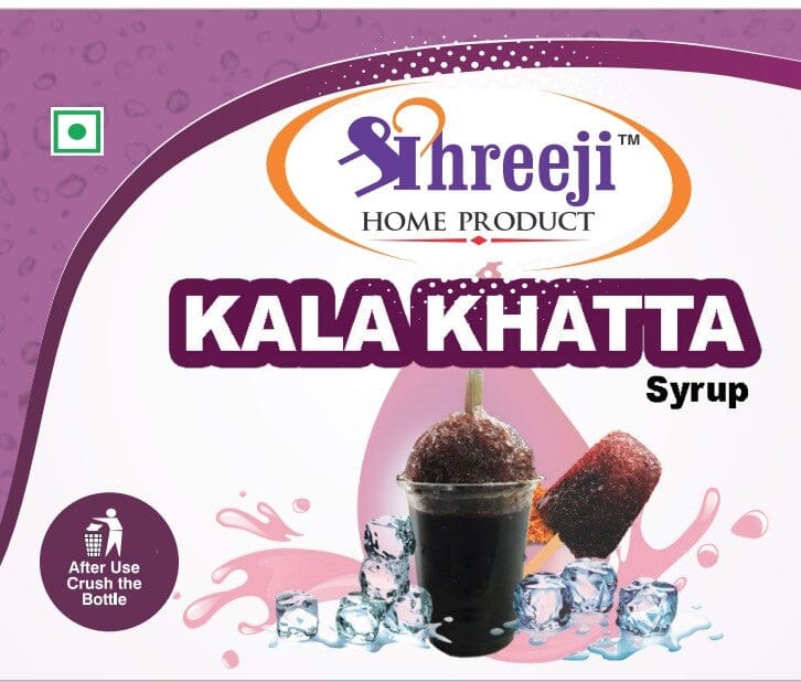 Shreeji Kala Khatta Syrup Mix with Water / Soda for Making Juice 750 ml Syrup Shreeji