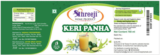 Shreeji Keri panha syrup Mix with Water / Soda for Making Juice 750 ml Syrup Shreeji