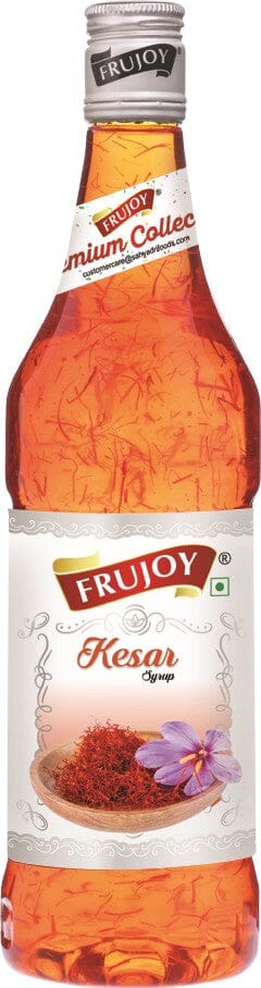 Frujoy Kesar Syrup 750ml | For Fruit Mocktail | Cocktail | Gulab Sharbat | Falooda | RoseMilk | Baking Essentials Crush Frujoy