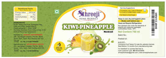 Shreeji Kiwi pineapple Syrup Mix with Water for Making Juice 750 ml Syrup Shreeji