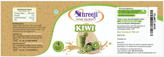 Shreeji Kiwi Syrup Mix with Water for Making Juice 750 ml Syrup Shreeji