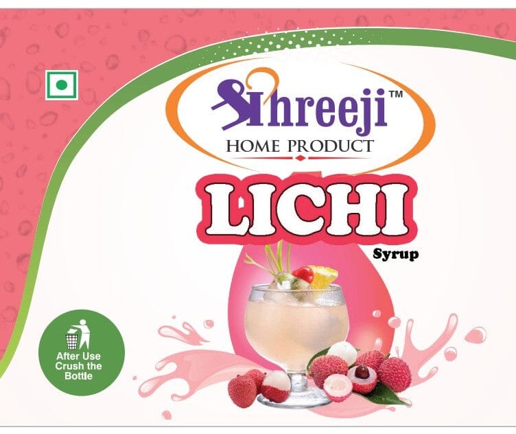 Shreeji Litchi Syrup Mix with Water / Soda for Making Juice 750 ml Syrup Shreeji