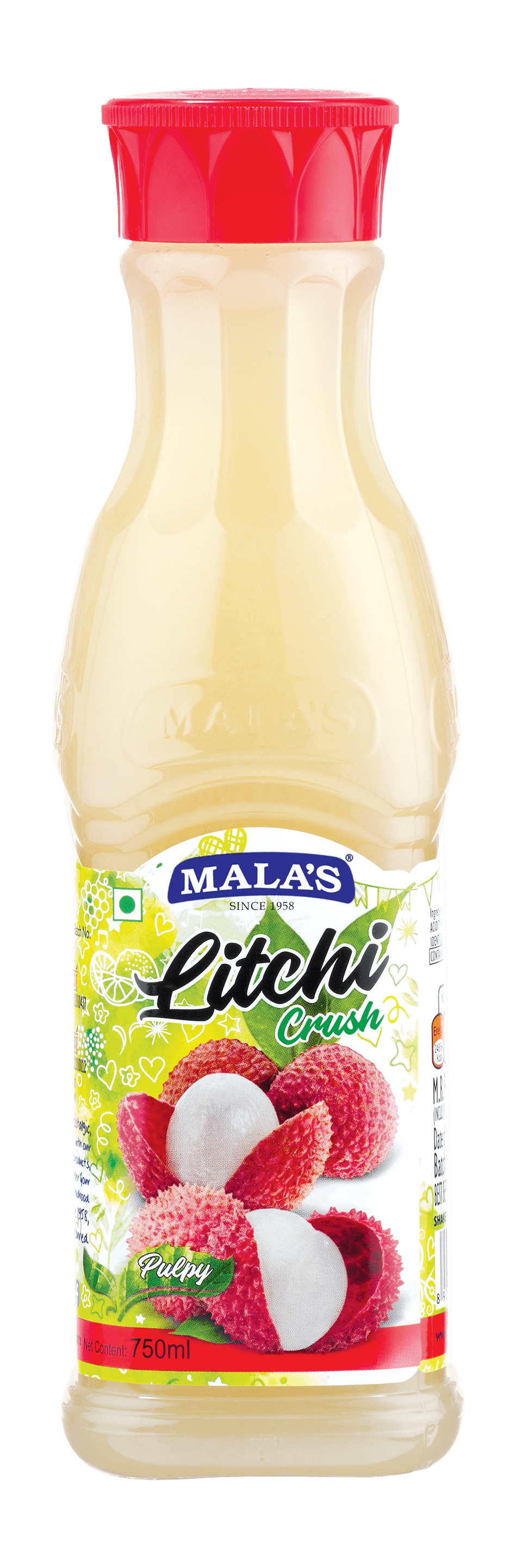 Mala's Litchi Crush 750ML Crush Mala's