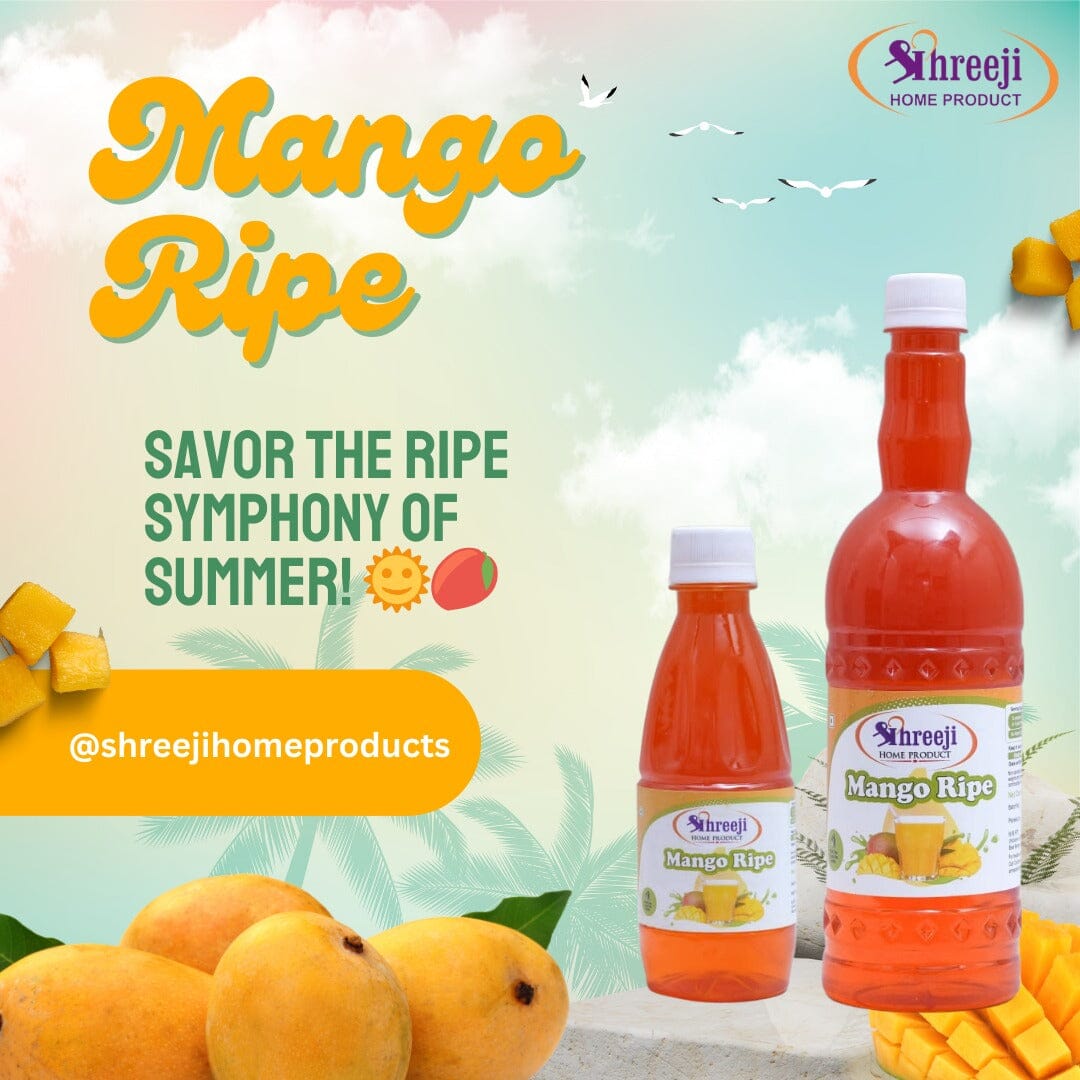 Shreeji Mango Ripe Syrup Mix with Water / Soda for Making Juice 750 ml Syrup Shreeji