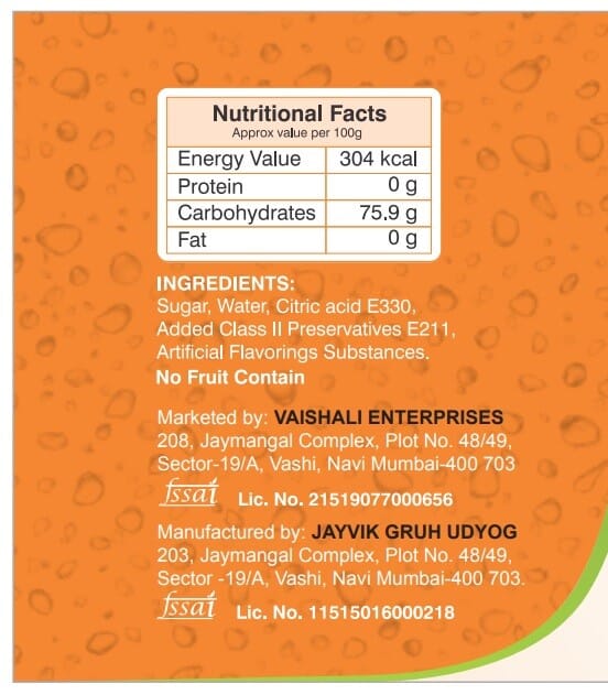 Shreeji Orange Syrup Mix with Water / Soda for Making Juice 750 ml Syrup Shreeji