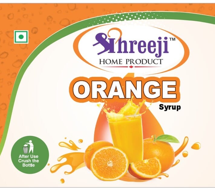 Shreeji Orange Syrup Mix with Water / Soda for Making Juice 750 ml Syrup Shreeji