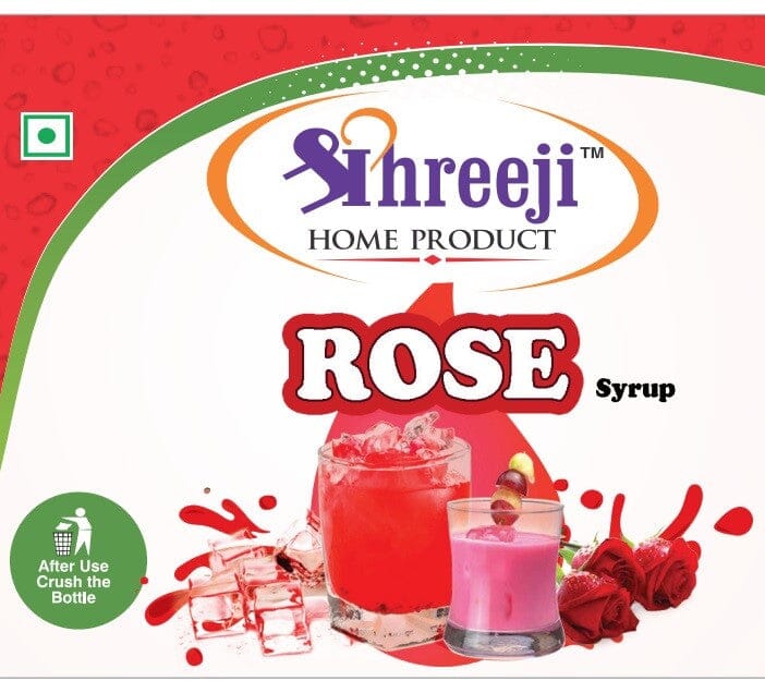 Shreeji Rose Syrup Mix with Water / Milk for Making Juice 750 ml Syrup Shreeji