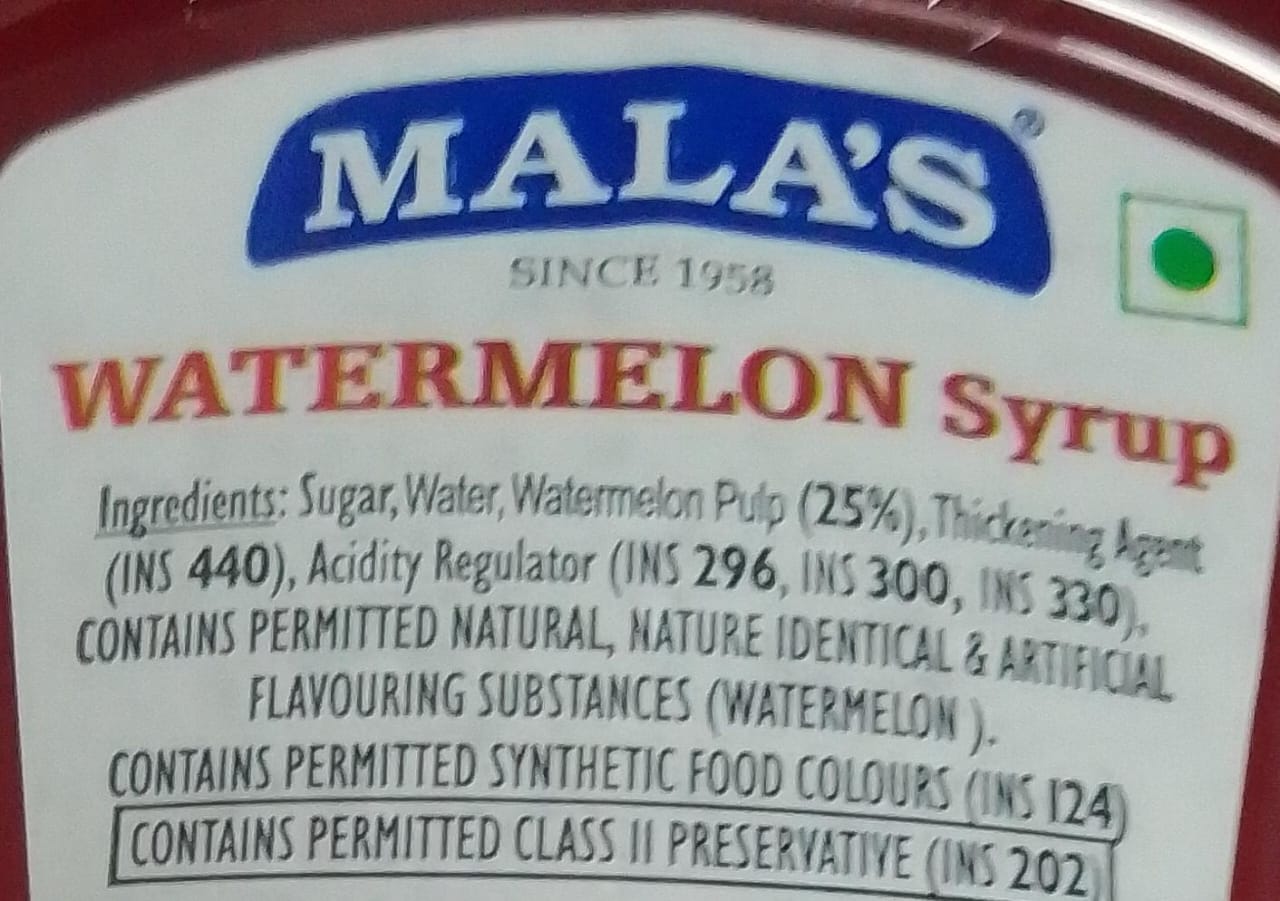 Malas Watermelon Syrup 750ml Pet Bottle SYRUP 750ml Mala's