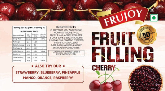 Frujoy Cherry Filling 1kg | For Cake | Dessert | Custard | Pastry | Muffins | Baking Essentials Crush Frujoy