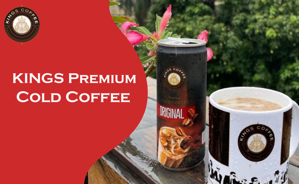 Kings Coffee Premium Cold Coffee Can | Original Coffee Cold Brew Can | 280 ml | RTD | Made up of 100% Arabica Coffee Beans