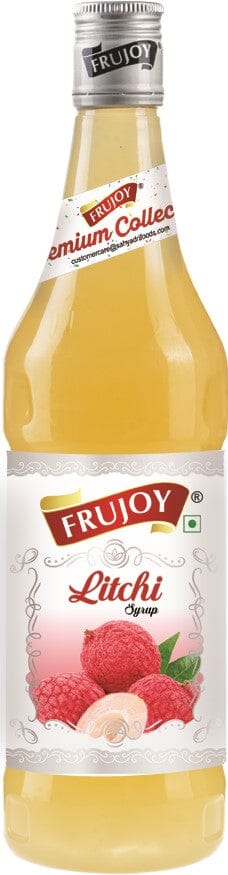 Frujoy Litchi Syrup 750ml | For Drinks Juices | Fruit Mocktail | Cocktail | Sharbat | Baking Essentials | Beverages Crush Frujoy