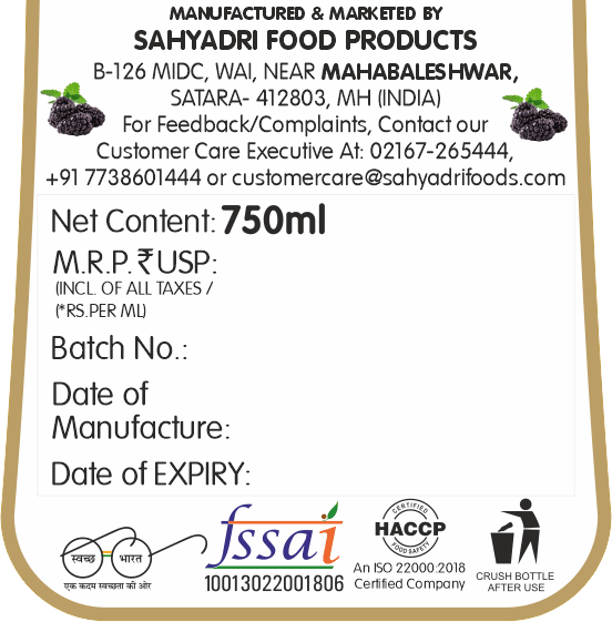 Frujoy Mulberry Crush 750ml | For Fruit Mocktail | Cocktail | Cake | Baking Essentials | Juices | Beverages Crush Frujoy