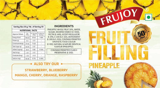 Frujoy Pineapple Filling 1kg | For Cake | Dessert | Custard | Pastry | Muffins | Baking Essentials Crush Frujoy