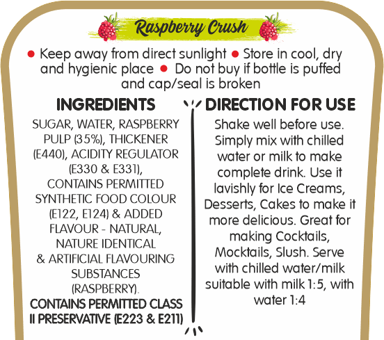 Frujoy Raspberry Crush 750ml | For Fruit Mocktail | Cocktail | Cake | Baking Essentials | Juices | Beverages Crush Frujoy
