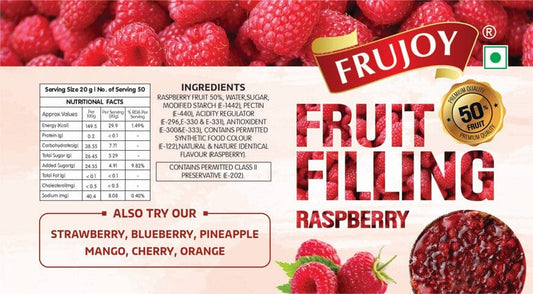 Frujoy Raspeberry Filling 1kg | For Cake | Dessert | Custard | Pastry | Muffins | Baking Essentials Crush Frujoy
