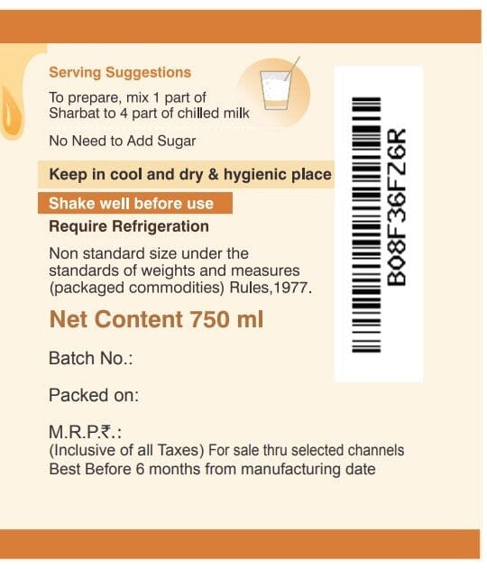 Shreeji Thandai Syrup Mix With Milk For Making Milkshake 750 ml Syrup Shreeji