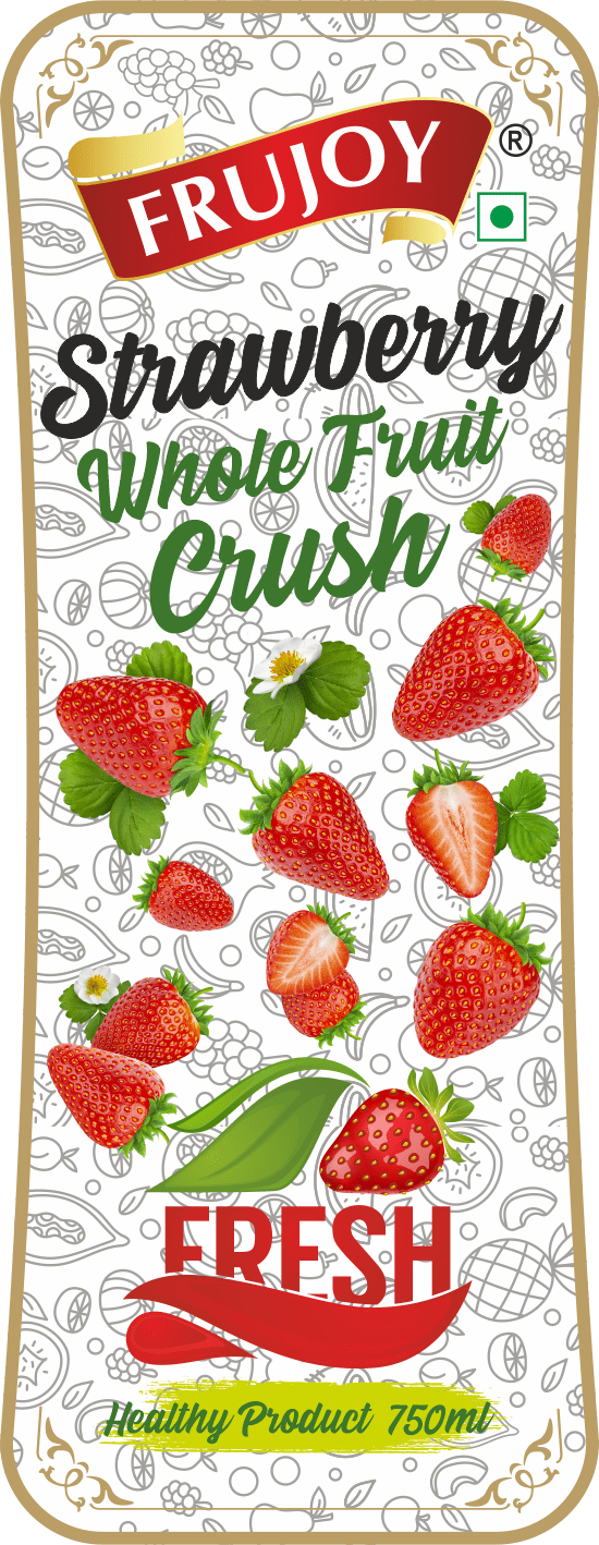 Frujoy Whole Strawberry Crush 750ml | High Fruit | For Fruit Mocktail | Cocktail | Milk Shake| Falooda | Baking Essentials Crush Frujoy