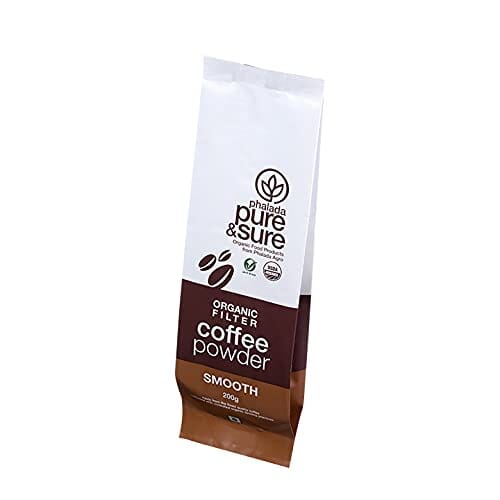 Pure & Sure Organic Filter Coffee Powder Smooth | Ground Coffee | Pure & Sure South Indian Filter Coffee Powder | Fresh Coffee 200g. Coffee Pure & Sure
