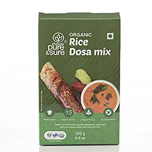 Pure & Sure Organic Rice Dosa Instant Mix | Ready to Cook Meals | South Indian Rice Dosa Mix, Delicious & Aromatic, 250g Instant Food Pure & Sure