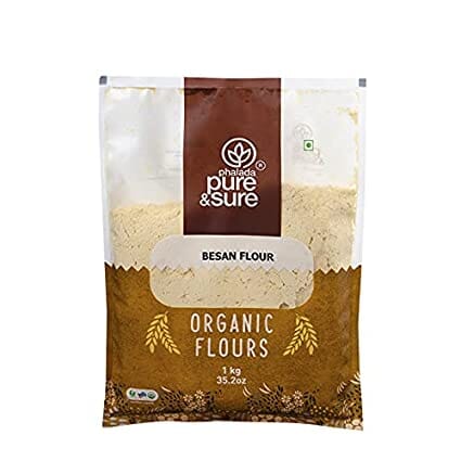 Pure & Sure Organic Besan Flour | Healthy Food for Weight Loss | No Preservatives, No Trans Fats, High Protein Food | Organic Besan 1kg Grocery Pure & Sure