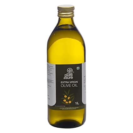 Pure & Sure Organic Olive Oil | Pure Olive Oil for Cooking | Olive Oil Organic Extra Virgin Cold Pressed (1 litre) oil Pure & Sure