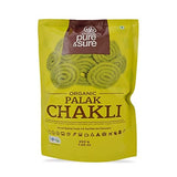 Pure & Sure Organic Palak Chakli Snack | Delicious Namkeen and Snacks | Ready to Eat Snacks, Cholesterol Free, No Trans Fats, No Preservatives | Pack Of 1, 200gm Snacks Pure & Sure