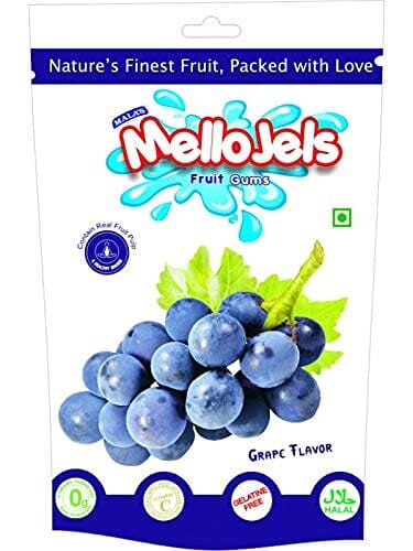 Malas Grape Mellojels Gums 150 gm Zip Pouch MELLOJELS Mala's