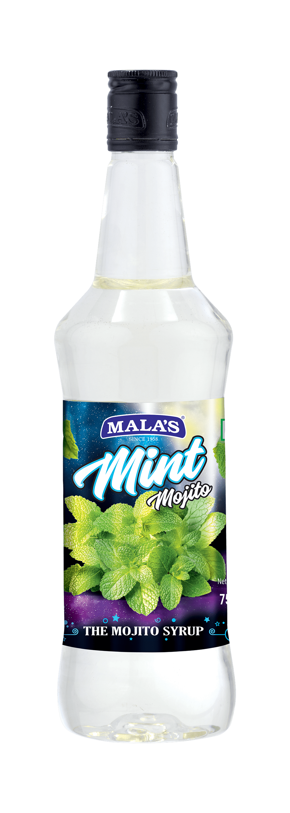 Mala's Transparent Mint Mojito Cordial Syrup 750 ml for Mocktail & Cocktail MOCKTAIL Mala's